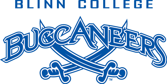 Blinn College Buccaneers with Spades - Two Lines with Curved Buccaneers