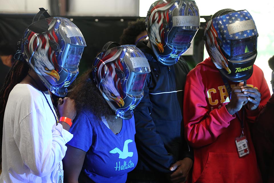 Students tour the A.W. Hodde, Jr. Technical Education Center and Science, Technology, Engineering, and Innovation Building