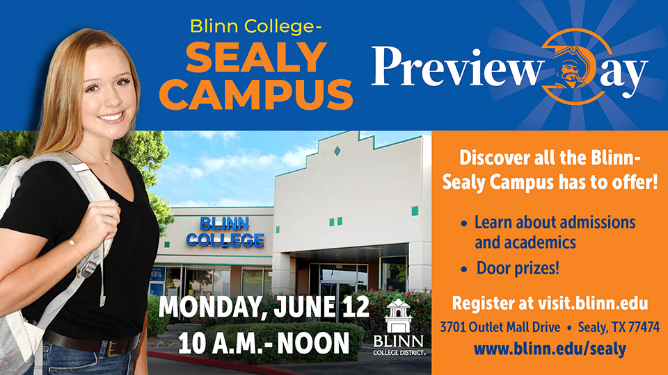 Blinn faculty and staff will share information about admissions, academics, and financial aid