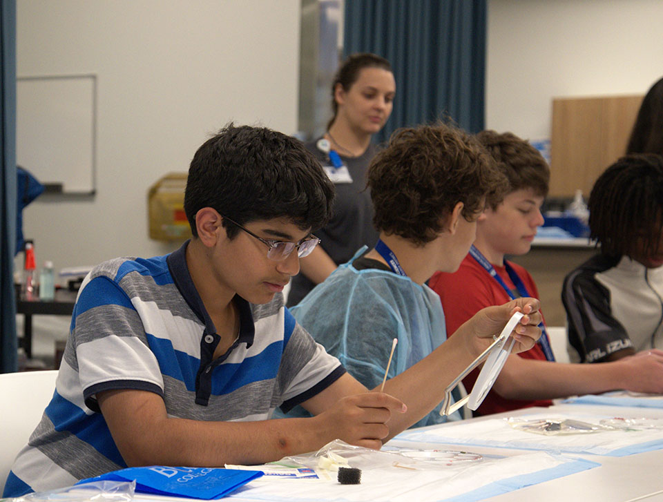 Local 7th and 8th graders used Blinn’s state-of-the-art clinical simulation labs to learn about real-world emergency scenarios